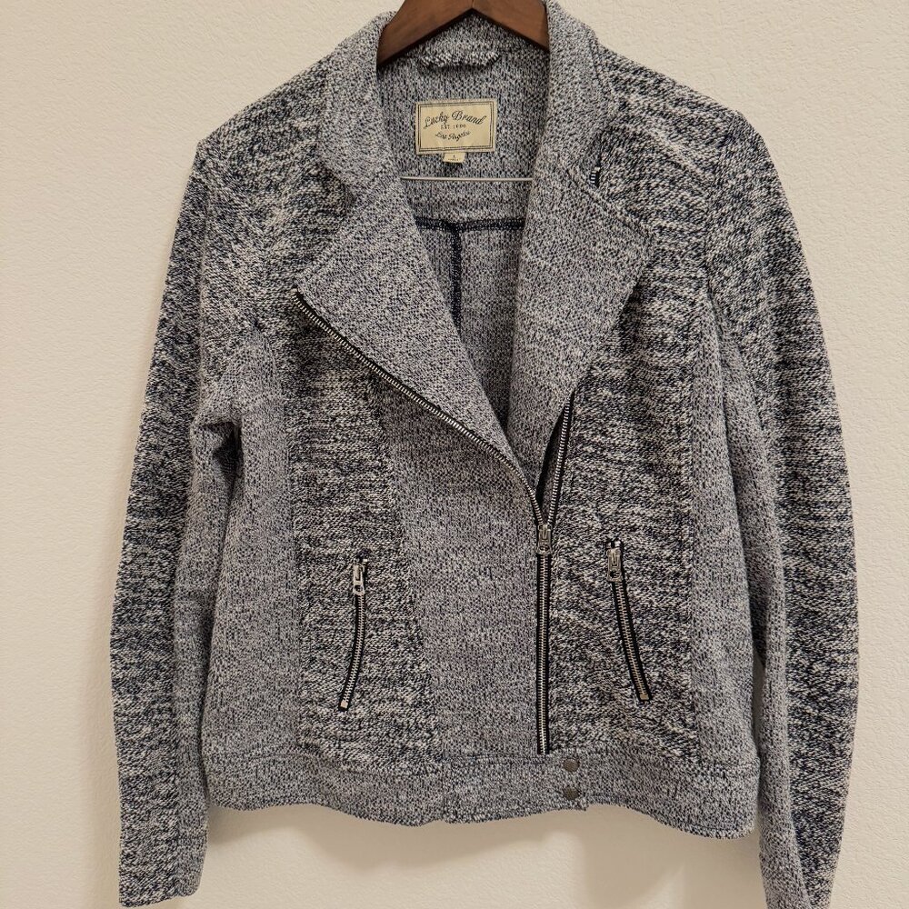 Lucky Brand Knit Moto Jacket - Large